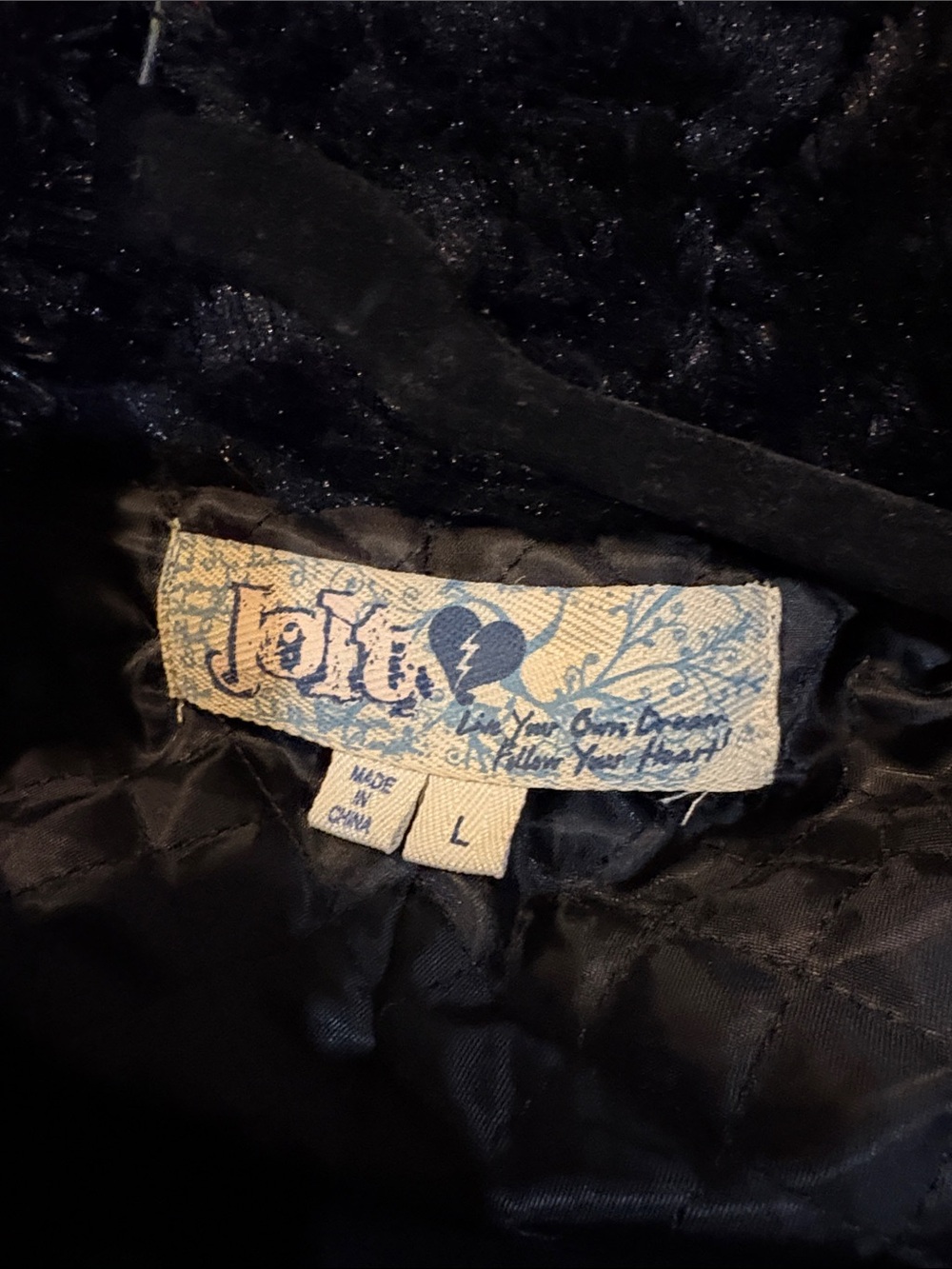 Jolt Black Plush Teddy Jacket good condition! Size Large nice - Picture 11 of 16